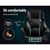 Artiss Executive Office Chair Leather Recliner Black