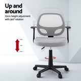 Artiss 2x Mesh Office Chair Computer Gaming Desk Chairs Work Study Mid Back Grey
