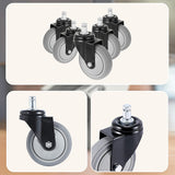 5x Office Chair Caster Wheels Set Heavy Duty & Safe for All Floors w/Universal Fit