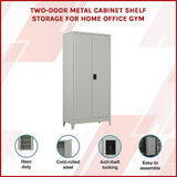 Two-Door Metal Cabinet Shelf Storage for Home Office Gym