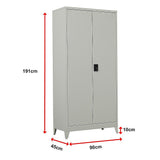 Two-Door Metal Cabinet Shelf Storage for Home Office Gym