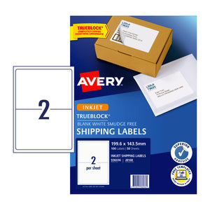 Avery Inkjet Label Shp J8168 199.6x143.5 2Up Pk100