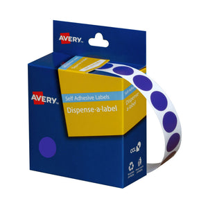 Avery Dispenser Dot Roll Blue 14mm Roll1050