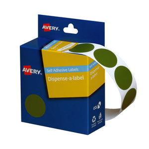 Avery Dispenser Dot Green 24mm Roll500