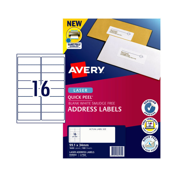 AV Label Shipping QP L7162 99.1x34mm 16Up Pk100