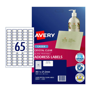 Avery Laser Address Clr L7551 38.1x21.2 65Up Pk25