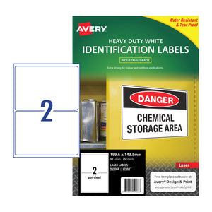 Avery LaserLabel HD Wht L7068 199.6x143.5 2Up Pk25