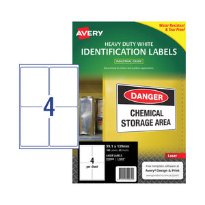 Avery LaserLbl HD White L7069 99.1x139mm 4Up Pk25