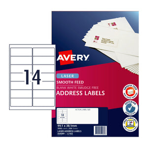 Avery Laser Label L7163 99.1x38.1 14Up Pk250