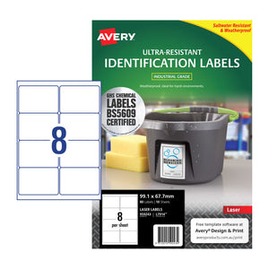 Avery Laser Label Outdoor L7914 99.1x67.7 8Up Pk10