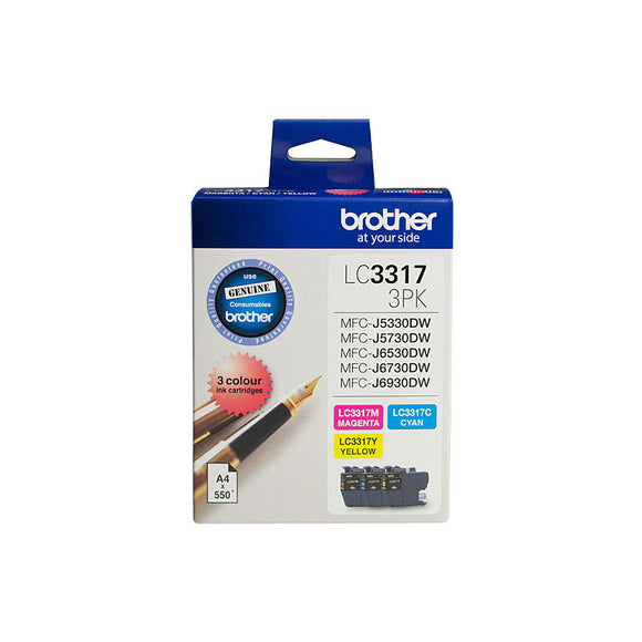 Brother LC3317 CMY Colour Pack - 550 pages each