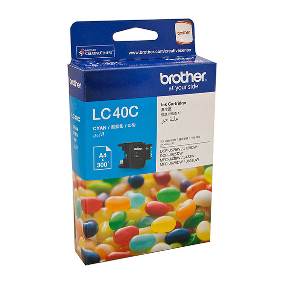Brother LC-40C Cyan Ink Cartridge - 300 pages
