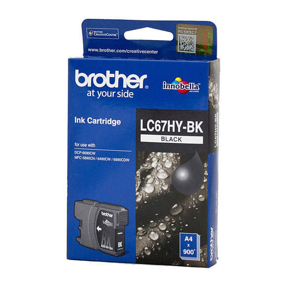 Brother LC-67BK Black Ink Cartridge High Capacity - 900 pages