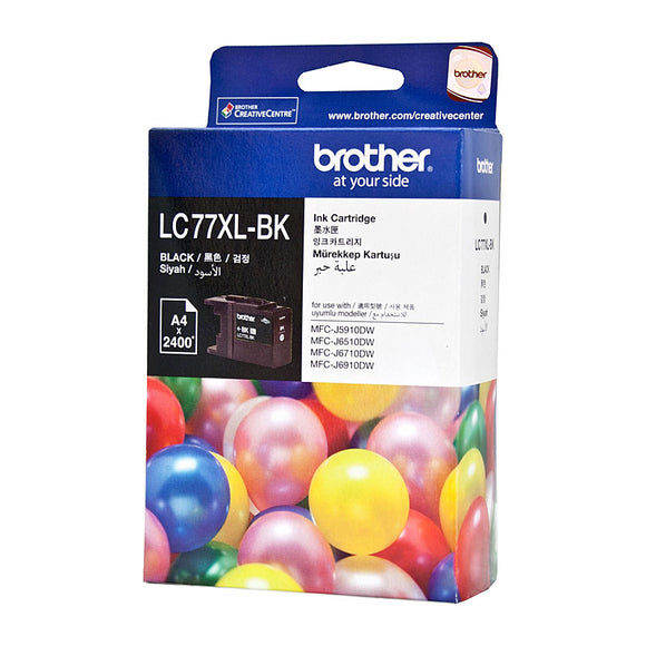 Brother LC-77XL Black Ink Cartridge - 2,400 pages