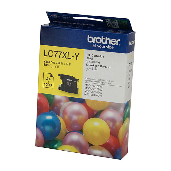 Brother LC-77XL Yellow Ink Cartridge - 1,200 pages
