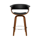 Artiss Swivel PU Leather Bar Stool - Wood and Black