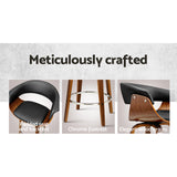 Artiss Swivel PU Leather Bar Stool - Wood and Black