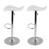 Artiss Set of 2 Gas Lift Bar Stools PU Leather - White and Chrome