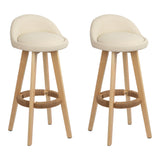 Artiss Set of 2 PU Leather Backrest Bar Stools - Beige