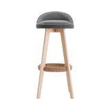 Artiss Set of 2 Fabric Backrest Bar Stools - Grey