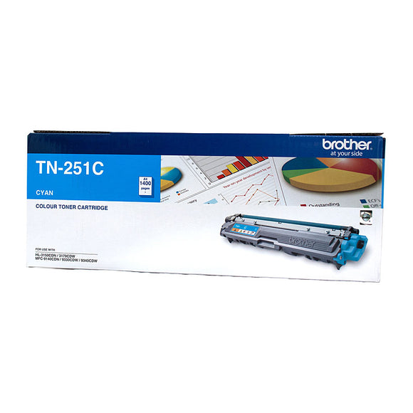 Brother TN-251 Cyan Toner Cartridge - 1,400 pages