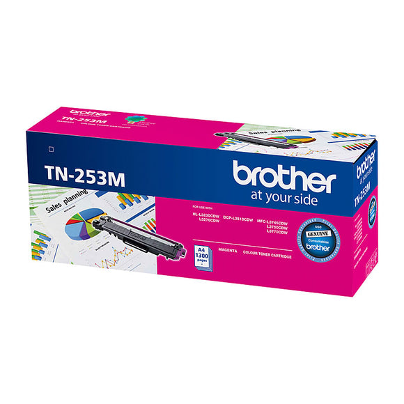 Brother TN253 Magenta Toner Cartridge - 1,300 pages