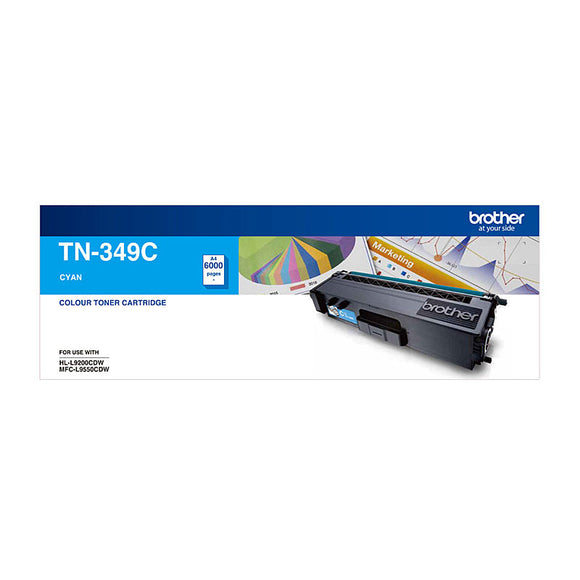 Brother TN-349 Cyan Toner Cartridge - 6,000 pages