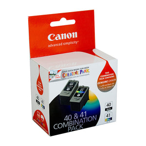 Canon PG-40 / CL-41 Combo Pack - Includes 1 x PG-40 & 1 x CL-41 Ink Cartridges