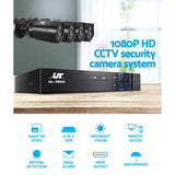 UL-TECH 8CH 5 IN 1 DVR CCTV Security System Video Recorder /w 4 Cameras 1080P HDMI Black