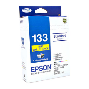 Epson #133   (133) Ink Value Pack, contains BK,C,M & Y - Yields as above