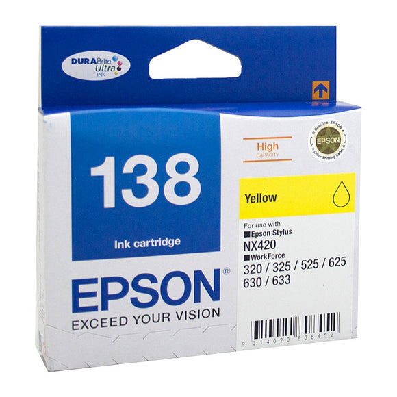 Epson T1384 (138) H/Y Yellow Ink Cartridge - 420 pages