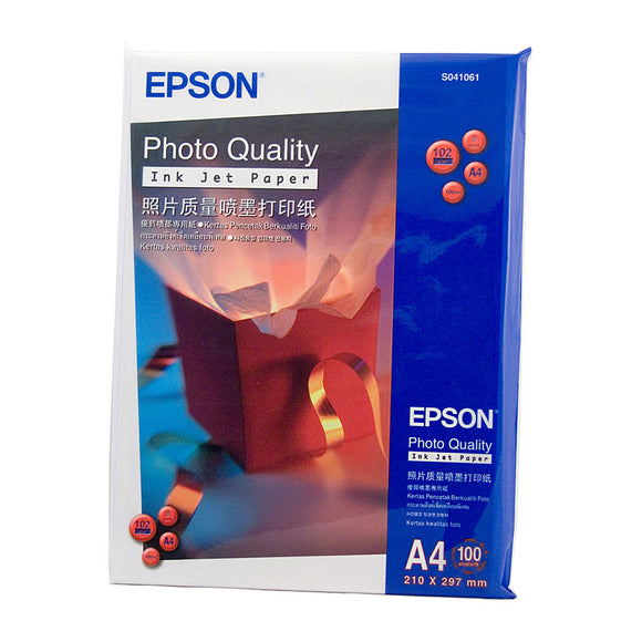 Epson S041061 Photo Quality Paper A4 100 Sheets 102gsm