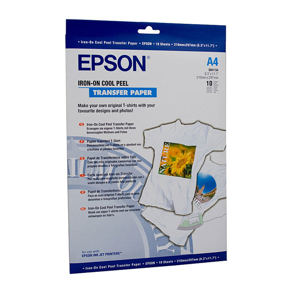 Epson S041154 Iron on Transfers A4 10 Sheets 124gsm