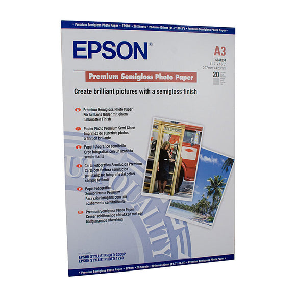 Epson S041334 Semi-Gloss Paper A3 - 20 Sheets Premium Semi Gloss