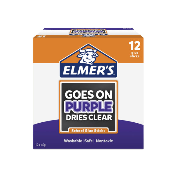 Elmers Purple Disappearing Glue Stick Bx12