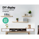 Artiss 3pcs Wall Floating Shelf Set DIY Mount Storage Book Display Rack Oak