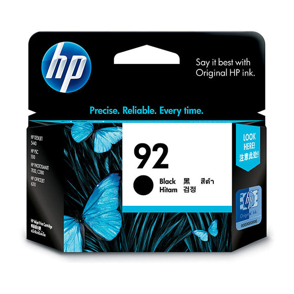 HP #92 Black Ink Cartridge - 210 pages