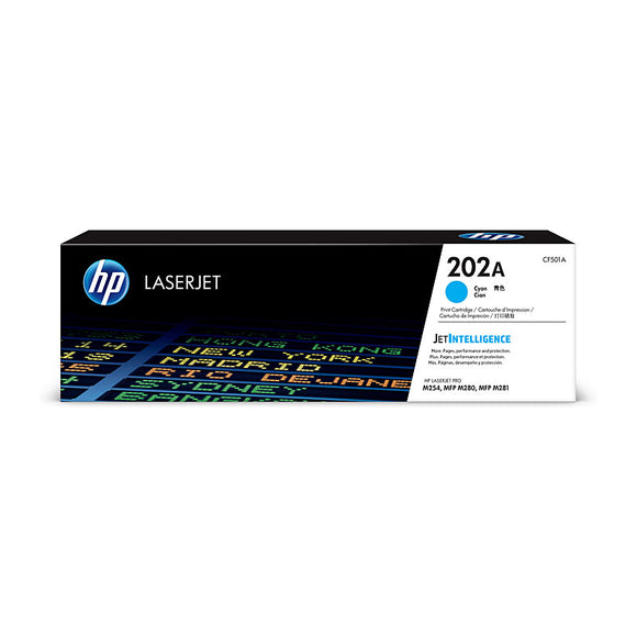 HP #202A Cyan Toner Cartridge CF501A - 1,300 pages