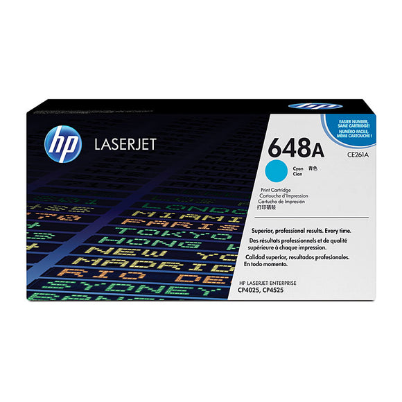 HP #648A Cyan Toner Cartridge - 11,000 pages 