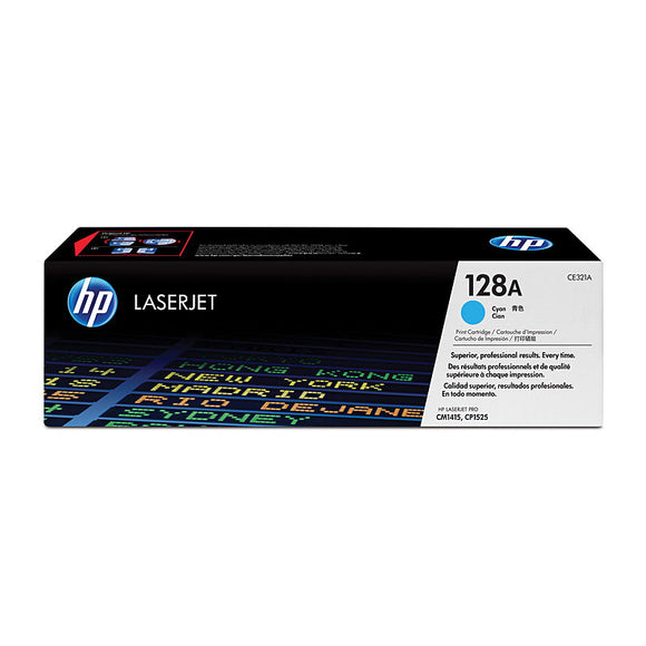 HP #128A Cyan Toner Cartridge - 1,300 pages 