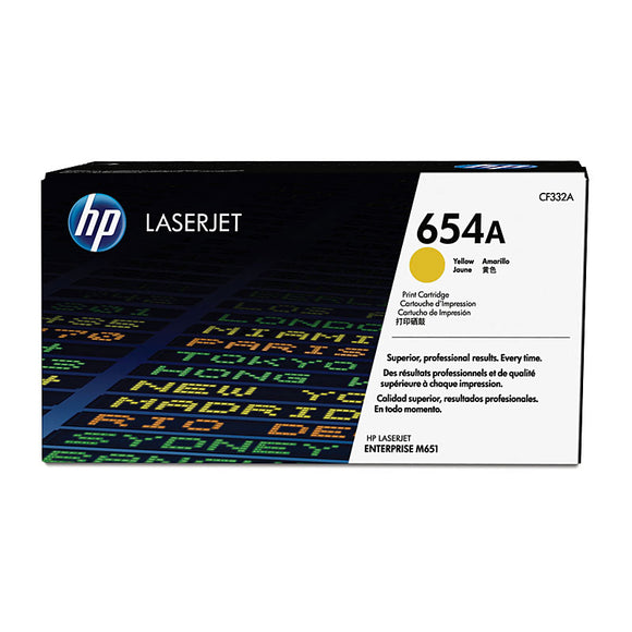 HP #654A Yellow Toner Cartridge - 15,000 pages