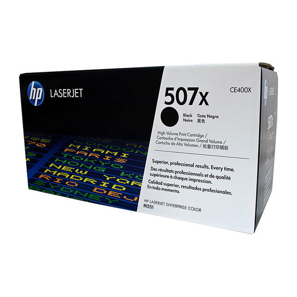 HP #507X Black Toner Cartridge - 11,000 pages