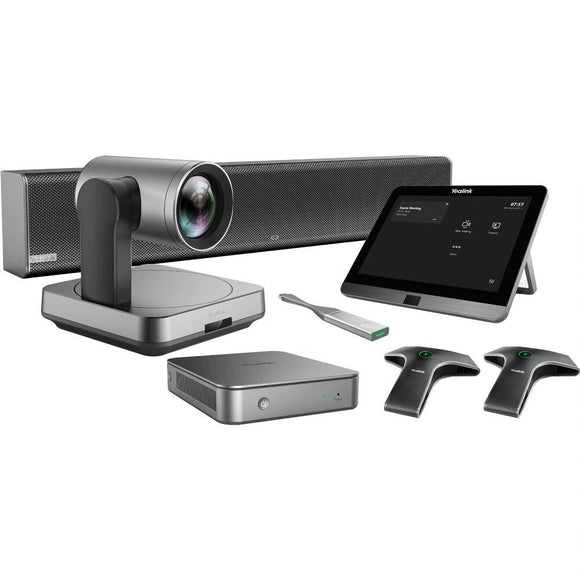 Yealink MVC840 Teams Video Conference Kit For Large Rooms, 1x UVC84 Camera, 1x MCore Kit, 1x WPP20, 2x VCM34 Microphones, 1x Yealink Soundbar