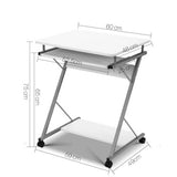 Artiss Metal Pull Out Table Desk - White