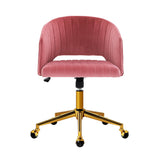Velvet Office Chair Executive Computer Chair Adjustable Armchair Work Study Pink