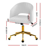 Velvet Office Chair Fabric Computer Chairs Armchair Vintage Work Study Home White