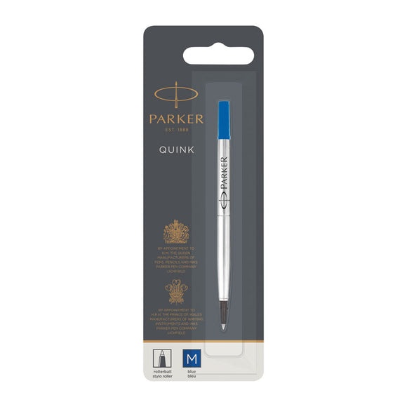 Parker Rollerball Refill Medium Tip Blue Ink provides an extra smooth writing experience and better ink flow, offering optimal reliability and performance. Tip: Medium. Ink Colour: Blue
