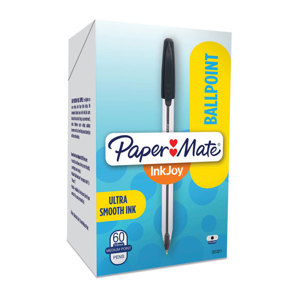 Paper Mate InkJoy 50ST Capped Ball Pen Blk Bx60 have a smooth, fast-starting writing system that spreads ink easily without drag. Ultra-smooth ink. Tip size: 1.0mm. Color: Black