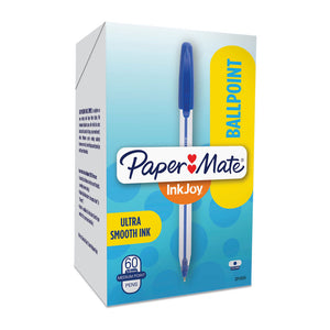 Paper Mate InkJoy 50ST Capped Ball Pen Blue Bx60 have a smooth, fast-starting writing system that spreads ink easily without drag. Ultra-smooth ink. Tip size: 1.0mm. Color: Blue
