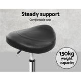 Artiss Saddle Salon Stool Black PU Swivel Barber Hair Dress Chair Hydraulic Lift